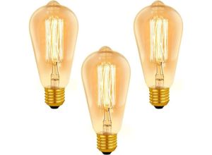 9409960740932 - E27 Vintage-Glühbirne ST64 dimmbar 40 W Warmweiß 2200 K 400 lm AC 220 V Retro-Glühlampe E27-Glühfaden-Vintage-Lampe für dekorative