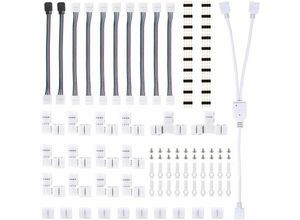 9411682546426 - Streifenanschlüsse LED-Lichtstreifen-Anschlusssatz mit 4-poligen Steckern L-förmigen LED-Anschlüssen 5050-RGB-LED-Streifenanschluss für