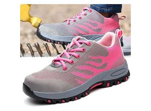9411682557835 - Sicherheitsschuhe für Damen und Herren Turnschuhe mit rutschfester Stahlkappe atmungsaktives Mesh + leicht und bequem + pannensicher Sommer-39