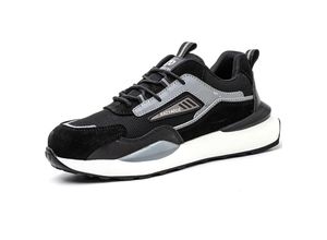 9411682558733 - Arbeitsschuhe für Männer und Frauen Arbeitsschutzschuhe auf der Baustelle Stahlkappenschuhe atmungsaktiv und bequem leicht und weich-44 schwarz