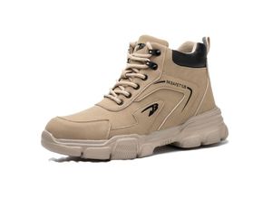 9411682558955 - Wasserdichte taktische Herrenstiefel Stahlkappenstiefel mit durchstichfester Einlegesohle Knöchelarbeitsstiefel rutschfeste Kampfstiefel-44
