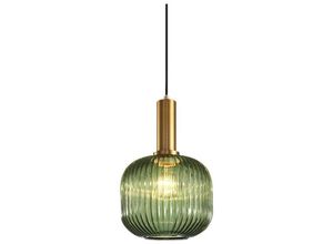 9411682599071 - Vintage-Industrie-Pendelleuchte moderne Hängeleuchte im Retro-Stil Hängelampe Glasschirm mit polierter Messinglampe [Energieklasse A++]