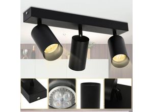 9412302632994 - Led Spotleuchte schwenkbar Retro Schwarz GU10 Deckenlampe Flur Schlafzimmer Spot 3x GU10 Fassung - Vingo