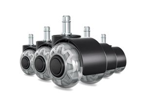 9412302634462 - Bürostuhlrollen 5x Stuhlrollen 11x22mm 360 Grad Drehung kratzerfrei für Bürostuhl Gaming-Stuhl - Swanew