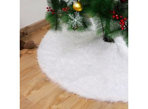 9412302768464 - 78cm Weihnachtsbaum-Teppich Tannenbaum Decke kunstfell Weiß Rund Rock Teppich Filz für Schnee Christbaum Weihnachtsbaum Deko Weihnachtsbaumdecke