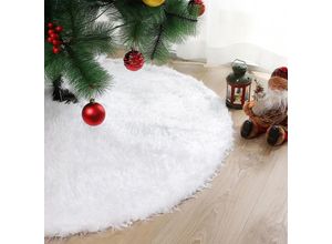 9412302768471 - 90cm Weihnachtsbaum-Teppich Tannenbaum Decke kunstfell Weiß Rund Rock Teppich Filz für Schnee Christbaum Weihnachtsbaum Deko Weihnachtsbaumdecke