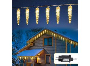 9412302771297 - Hengda - 40 led Lichterkette Eiszapfen led Lichterkette Gartenleuchten Wasserdicht IP44 Weihnachten Lichterkette Warmweiß 2 Stück