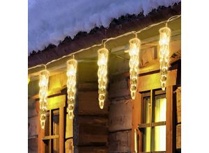 9412302772317 - 40 led Lichterkette Eiszapfen led Lichterkette Gartenleuchten Wasserdicht IP44 Weihnachten Lichterkette Warmweiß 2 Stück - Tolletour