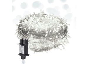 9412302776612 - Hengda - 10M 100 led Lichterkette 8 Lichtmodi Wasserdicht Party Garten Strom Beleuchtung Innen Außen Weihnachten Hochzeit Deko Kaltweiß