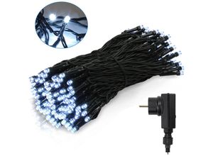 9412302776728 - Hengda - 10M 100 led Lichterkette 8 Lichtmodi Wasserdicht Party Garten Beleuchtung Innen Außen Weihnachten Hochzeit Deko Kaltweiß