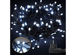 9412302776759 - Hengda - 20M 200 led Lichterkette 8 Lichtmodi Wasserdicht Party Garten Beleuchtung Innen Außen Weihnachten Hochzeit Deko Kaltweiß