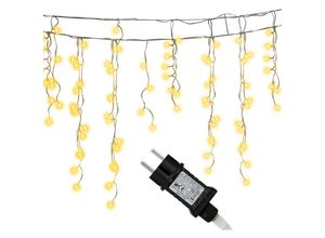 9412302776834 - 10M led Eisregen Lichterkette Außen Innen Warmweiß Lichtervorhang 400 LEDs Eiszapfen Weihnachtsbeleuchtung 8 Modi Weihnachtsdeko Party Garten - Hengda