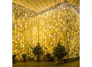 9412302777633 - 20M 200 led Lichterkette 8 Lichtmodi Wasserdicht Party Garten Beleuchtung Innen Außen Weihnachten Hochzeit Deko Warmweiß - Tolletour