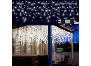 9412302781838 - LED-Lichterkette Eisregen LED-Lichtervorhang für Außen Innen Lichterkettenvorhang mit 8 Modi IP44 Wasserfest Weihnachtsdeko aussen Party Garten 20M