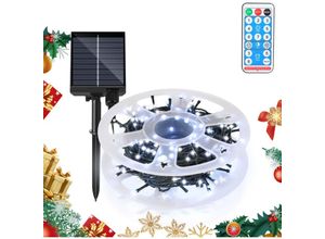 9412302787052 - 50M 500 led Solar Lichterkette IP44 8 Modi Innen Außen WeihnachtenParty Garten Hochzeit Wasserdicht Beleuchtung Deko Kaltweiß - Hengda