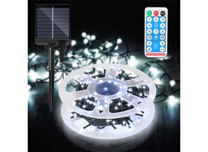 9412302787076 - 80M 800 led Solar Lichterkette IP44 8 Modi Innen Außen WeihnachtenParty Garten Hochzeit Wasserdicht Beleuchtung Deko Kaltweiß - Hengda