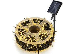 9412302787083 - Hengda 100M 100 LED Solar Lichterkette IP44 8 Modi Innen Außen WeihnachtenParty Garten Hochzeit Wasserdicht Beleuchtung Deko Warmweiß