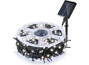 9412302787090 - 100M 100 led Solar Lichterkette IP44 8 Modi Innen Außen WeihnachtenParty Garten Hochzeit Wasserdicht Beleuchtung Deko Kaltweiß - Hengda