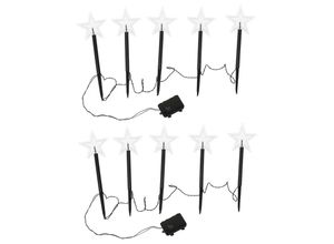 9412302787175 - 10x Gartenstecker Stern 23cm warmweiß 6 18h Timer 16m LeuchtstäbeLED Gartenleuchten Stern Lichter Weihnachtsdekoration Außen Garten Wasserdicht