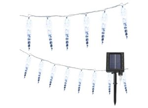 9412302787427 - 10M 80 led Solar Eiszapfen Lichterkette Außen Innen 8 Modi IP44 Party Garten Lichtervorhang Fenster Weihnachten Eisregen Beleuchtung Deko kaltweiß