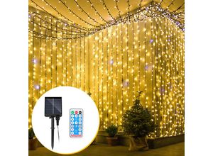 9412302787434 - 30M 300 led Solar Lichterkette IP44 8 Modi Innen Außen WeihnachtenParty Garten Hochzeit Wasserdicht Beleuchtung Deko Warmweiß - Tolletour