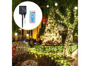 9412302787458 - 50M 500 led Solar Lichterkette IP44 8 Modi Innen Außen WeihnachtenParty Garten Hochzeit Wasserdicht Beleuchtung Deko Warmweiß - Tolletour