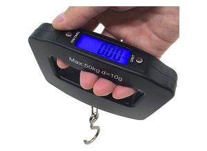 9412349238340 - Aougo - 50 kg 10 g lcd Home elektronische digitale tragbare hängende Gewicht Haken Reise Gepäckwaage