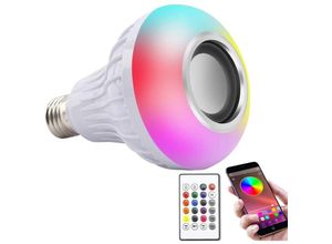 9412349244679 - LED-Leuchtmittel E27 12 W RGB Bluetooth kabelloses Farblicht Musikwiedergabelampe mit Fernbedienung