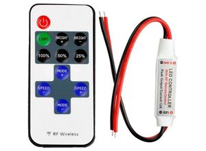 9412349244846 - Aougo - Monochromer LED-Streifenregler mit kabelloser RF-Fernbedienung 5–24 v 12 a Mini-LED-Streifen-Dimmer-Controller für 2-polige smd 5050 3528