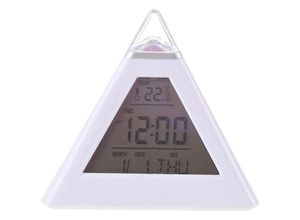 9412349251677 - Aougo - Kinderwecker – Pyramidenförmige digitale LED-Uhr 7 Farbwechsel klares Display mit Hintergrundbeleuchtung und Schlummerfunktion