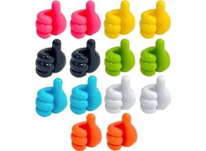 9412349259123 - 14er-Pack selbstklebende Daumen-Wandhaken multifunktionale Wandhaken selbstklebende Silikonhaken Mini-Daumen-Kabelklemmen selbstklebende
