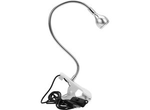 9412349274553 - Clip-Licht tragbar flexibel Schwanenhals USB-LED-Leselampe Tisch-Computer-Clip-Lampe kaltweißes Bettlicht Clip-on-Schreibtischlampe (Silber)