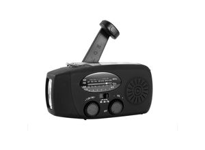 9412349276663 - Aougo - Tragbares Solarradio selbstbetriebenes AM FM NOAA-Radio mit Handkurbel Wetterradio-Notfallgerät mit 3-LED-Taschenlampe und Handy-Ladegerät