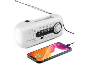 9412349276731 - Solarradio Notfall-Handkurbel selbstbetriebenes AM FM-Solar-Wetterradio mit 5 LED-Taschenlampe 2000 mAh Notstrombank für Smartphones Zuhause und