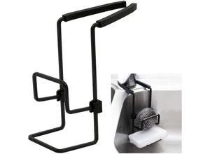 9412349282138 - Schwammhalter zum Aufhängen in der Küche – wasserdichter Spülbeckenhalter aus Metall kein Bohren erforderlich Spülbeckenaufbewahrung für Schwamm