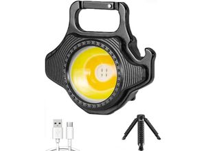 9412349283227 - Mini-Taschenlampe 500 Lumen 7 Beleuchtungsmodi USB wiederaufladbar tragbar LED-Arbeitsleuchte faltbarer Ständer Flaschenöffner Magnetfuß