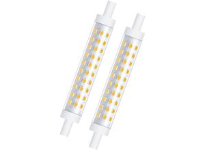 9412349291260 - Aougo - 2 Stück 10 w R7s 118 mm dimmbare LED-Lampe warmweiß 3000 k 100 w Halogenäquivalent linearer Doppelsockel-Reflektor-Flutlicht für Garten