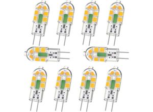 9412349303307 - G4-Glühbirne G4-LED-Glühbirne 2 W 200 lm 20 W entspricht G4-Halogen-Glühbirne warmweiß 3000 K AC DC 12 V flimmerfrei nicht dimmbar 10 Stück