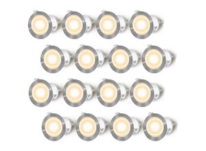 9412349309651 - Aougo - Set mit 16 LED-Einbaustrahlern für Holzterrasse wasserdicht IP67 Einbaustrahler für den Außenbereich 06 w DC12 v warmweißes Licht