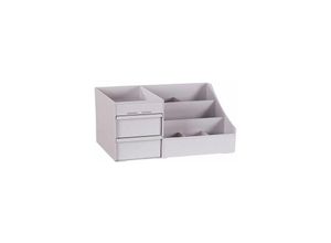 9420541012224 - Personalisierter Kosmetik-Make-up-Organizer-Display-Tisch Desktop-Aufbewahrungshalter Kosmetik-Schubladen-Typ Aufbewahrungsbox-Etui-Halter (Weiß)