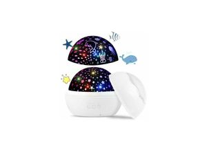 9420541014549 - Eting - Sternenhimmel LED-Projektor Baby-Nachtlicht Ocean World 2 in 1 Projektionslampe mit USB-Kabel (Weiß)