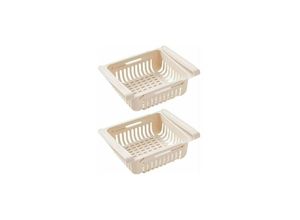 9420541015737 - Kühlschrank Schubladen Organizer Kühlschrank Schubladen Regalhalter Kühlschrank Aufbewahrungsbox Trennschicht Home Organizer (2 Stück Beige)