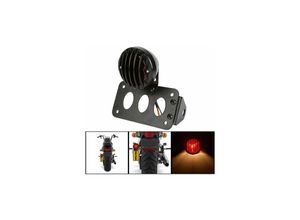 9420541017205 - Eting - longziming Motorrad Rücklicht 12V Bremslicht Signalleuchten Kennzeichenbeleuchtung Bremslicht mit Halterung - Schwarze Schale + Rote Lichter