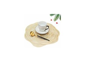 9420541027570 - Eting - Set mit 6 waschbaren PVC-Tischsets Vinyl rund Weihnachten Hochzeit Abendessen Restaurant Hotel 6 Stück