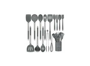 9420541030617 - Eting - Heat Resistant Silicone Kitchen Utensils with Stainless Steel Handles for Cooking and Baking Non-Stick Spatula (Gray)