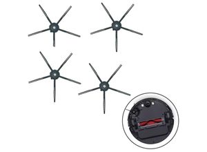 9421322145322 - 5 Stück Ersatzteile Zubehör Silikon Seitenbürsten für Roborock S5 S6 Maxv S7 Maxv Staubsauger Teile Schwarz