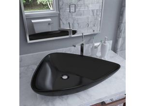 9433669986841 - Waschbecken，Handwaschbecken，Waschtisch Keramik Dreiecksform Schwarz 645 x 455 x 115 mm JDVN980117 MaisonChic