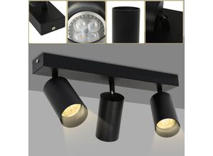 9441000410092 - Deckenstrahler Deckenleuchteg led Deckenstrahler schwenkbar Wand-Lampe Strahler 3-flammi - Schwarz - Swanew