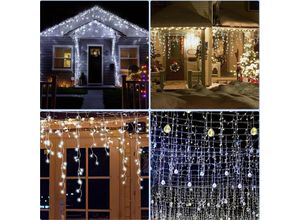 9441000422798 - Randaco - swanew 10M 200 led Lichterkette led Eisregen Schneefall Weihnachtsbeleuchtung Lichtervorhang IP44 8 Modi mit Stecker Außen Innen Halloween