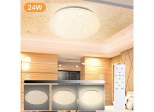 9441000424037 - Swanew - 24W led Deckenleuchte mit Sternenhimmel-Effekt und Dimmbarkeit für das Wohnzimmer - Kaltweiß und Warmweiß